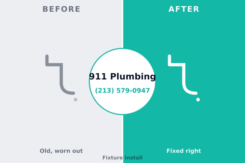 Before and after: plumbing repair Rice, MN